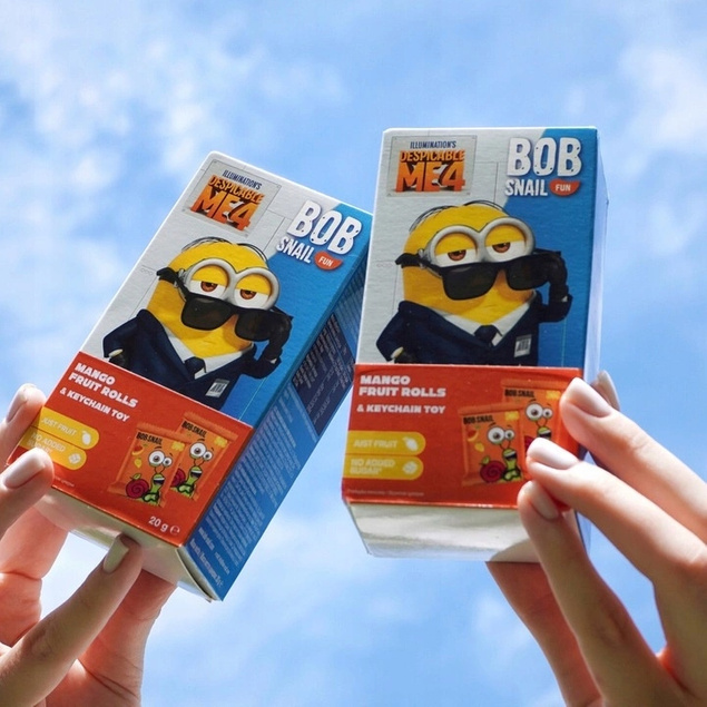 Przekąska Owocowa MANGO 20 g + Zabawka MINIONKI Bez Cukru BOB SNAIL