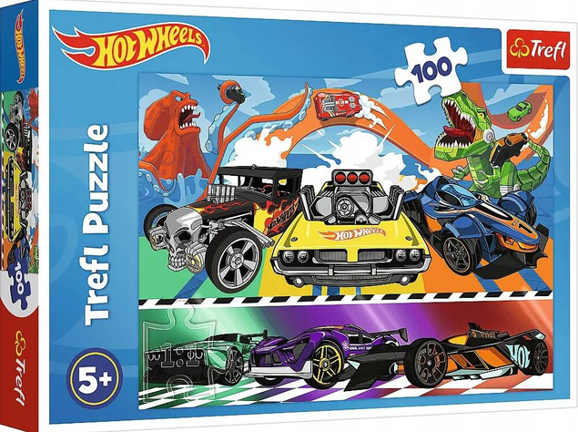 Puzzle 100 Układanka Auta HOT WHEELS Samochody Autka Obraz 5+ Trefl