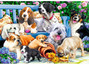 Puzzle 1000 Psy w ogrodzie Trefl 