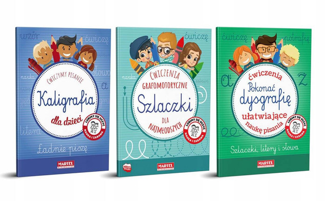 PAKIET Nauka Pisania Kaligrafia Szlaczki Pokonaj Dysgrafię Litery Martel