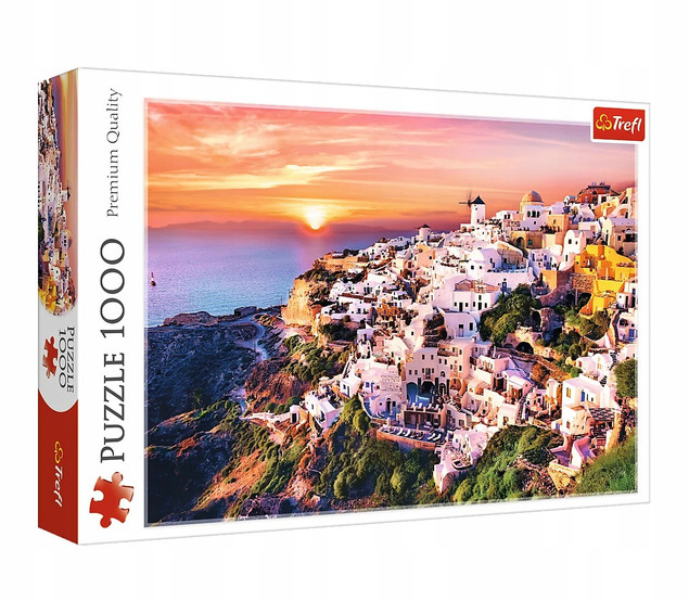 Puzzle 1000 Układanka Zachód Słońca SANTORINI Grecja Krajobraz Trefl 10435