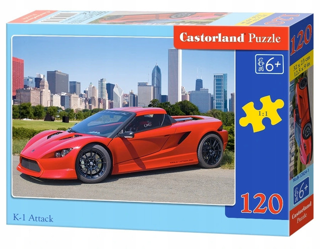 Puzzle 120 Układanka Samochód AUTO SPORTOWE K1 Wyścigi Miasto 6+ Castorland