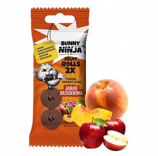 BUNNY NINJA Przekąska Owocowa Roll JABŁKO BRZOSKWINIA Bez Cukru Glutenu 30g