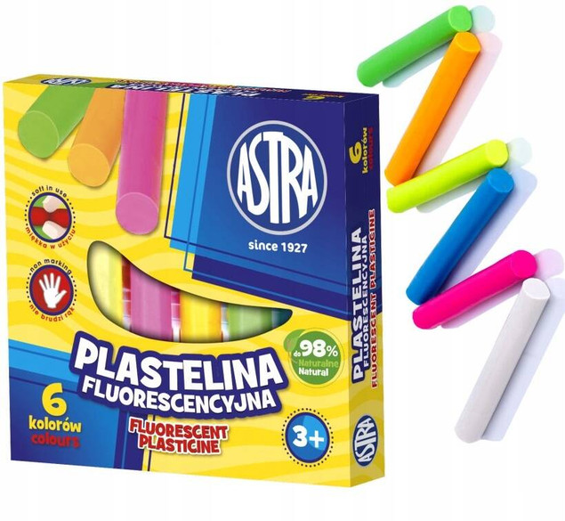 Plastelina 6 kol. fluo ASTRA