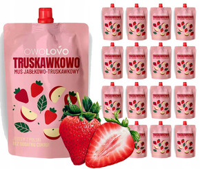 OWOLOVO Mus TRUSKAWKOWY Tubka Dla Dzieci Dorosłych 16x200g ZESTAW