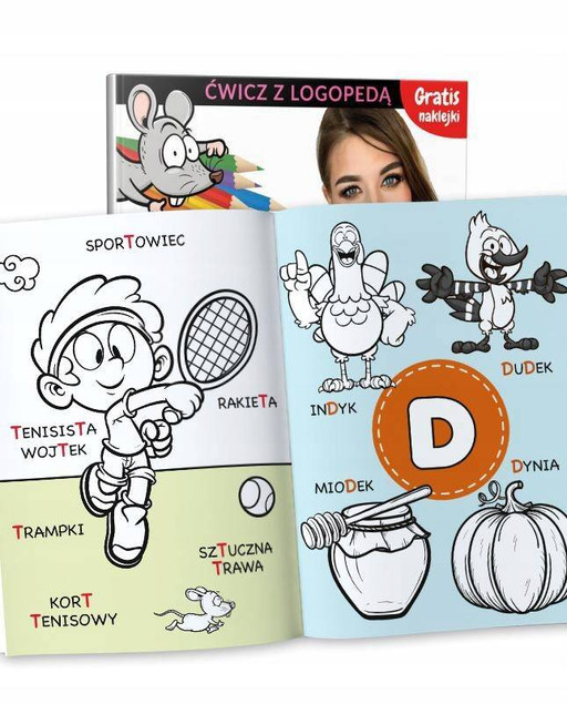 Kolorowanki logopedyczne. Głoski T D N