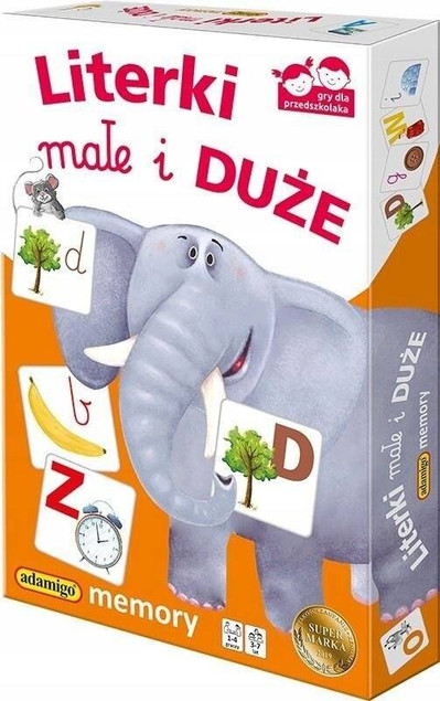 Gra Pamięciowa Memory Literki Małe i Duże Adamigo