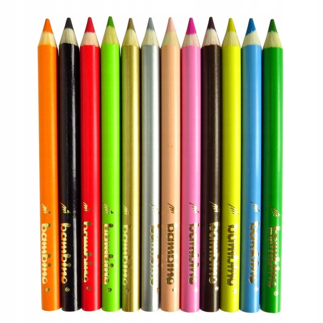 KREDKI OŁÓWKOWE SZKOLNE + TEMP 12K BAMBINO