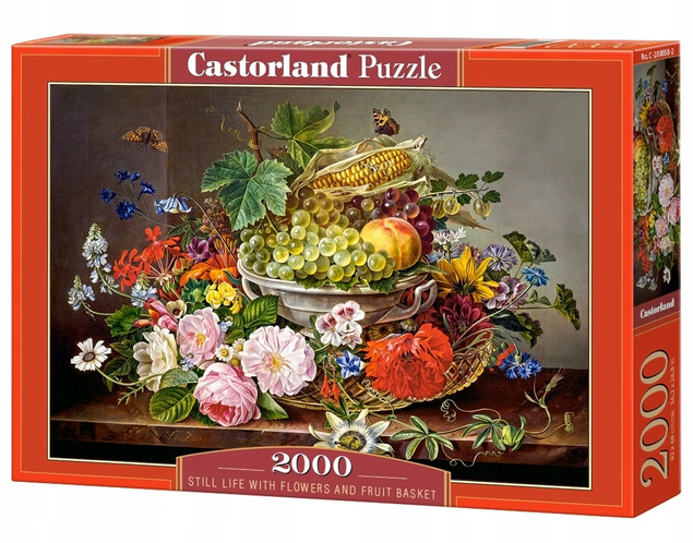 Puzzle 2000 Układanka Martwa Natura KWIATY Owoce Kosz Motyle 9+ Castorland