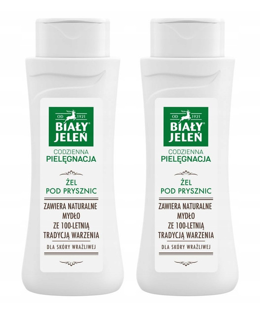 2x BIAŁY JELEŃ Żel Pod Prysznic NATURALNY Nawilża Zmiękcza Skórę 300ml