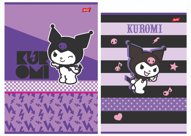 KUROMI ZESZYT A4/32 kratka z marginesem dla dziewczynki