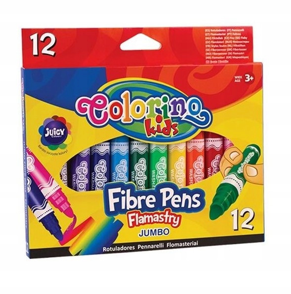 Pisaki Mazaki Flamastry Szkolne Z Okrągłą Końcówką Grube 12szt. 3+ Colorino