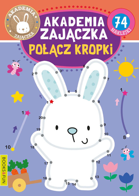 Akademia Zajączka Połącz Kropki 74 Naklejek BooksAndFun