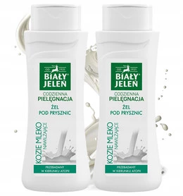 Żel pod prysznic. Kozie Mleko 2x300 ml | Biały Jeleń