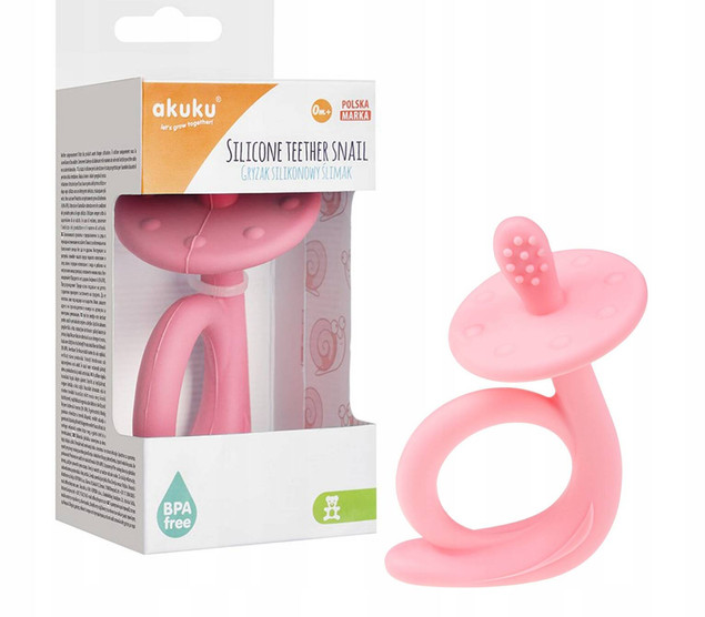 Gryzak silikonowy, pink ŚLIMAK Akuku