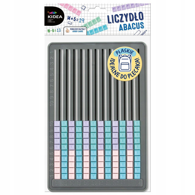 Liczydło edukacyjne Kidea – płaskie, przenośne do plecaka