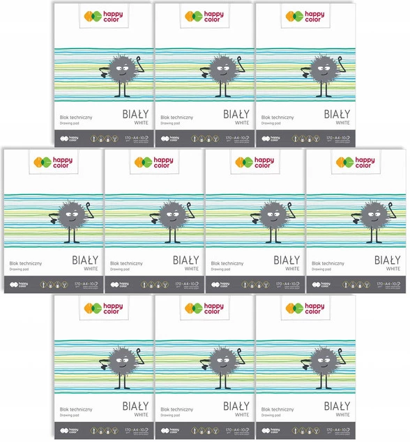 Blok techniczny biały A4/10K Happy Color