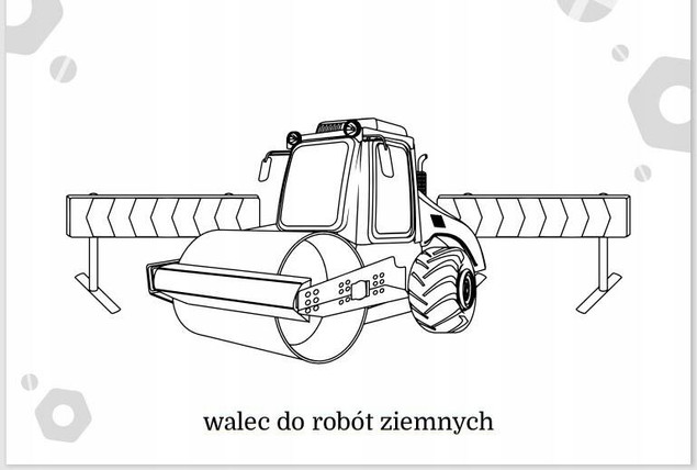 Maluszkowe malowanie. Maszyny budowlane