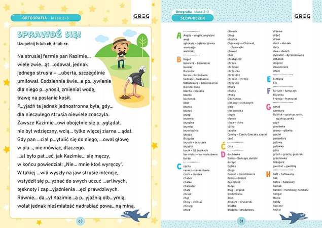 Ortografia. Karty pracy w szkole i w domu. Klasy 2-3 | Marta Kurdziel | Greg