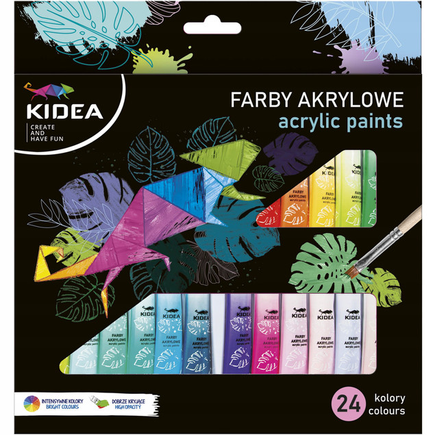 Farby akrylowe 24 kolory Kidea