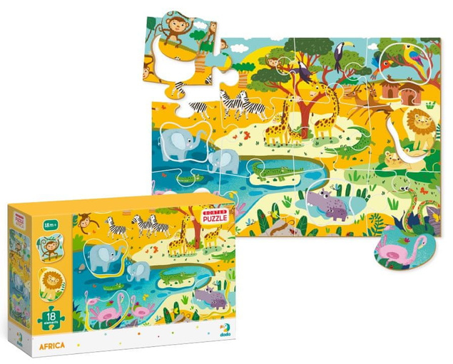 Puzzle Dodo Toysr Afryka Safari 18 elementów - OUTLET