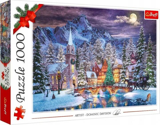 PUZZLE 1000 ŚWIĘTA ŚNIEG CHOINKA ŚWIĘTY MIKOŁAJ