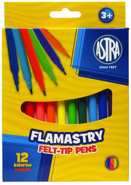 Flamastry Astra CX - 12 kolorów