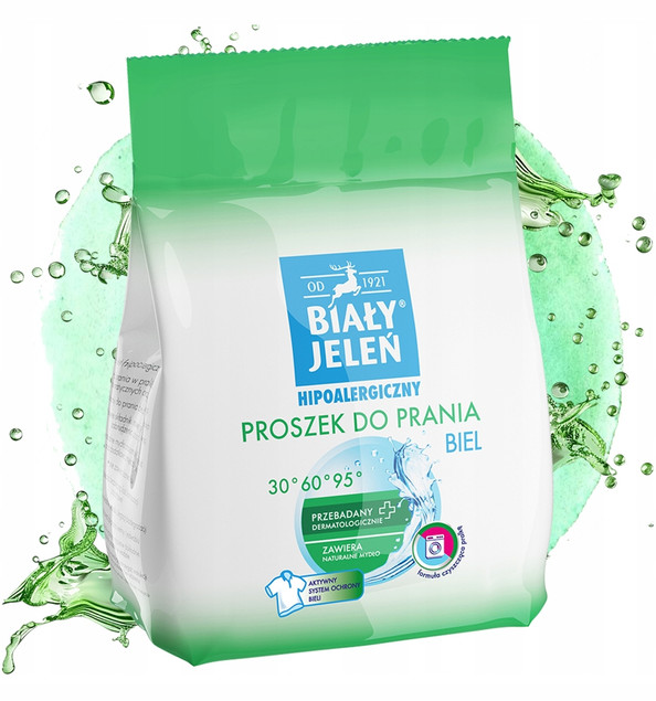 BIAŁY JELEŃ Proszek Do Prania Białego Do BIAŁYCH Tkanin 1,5 kg