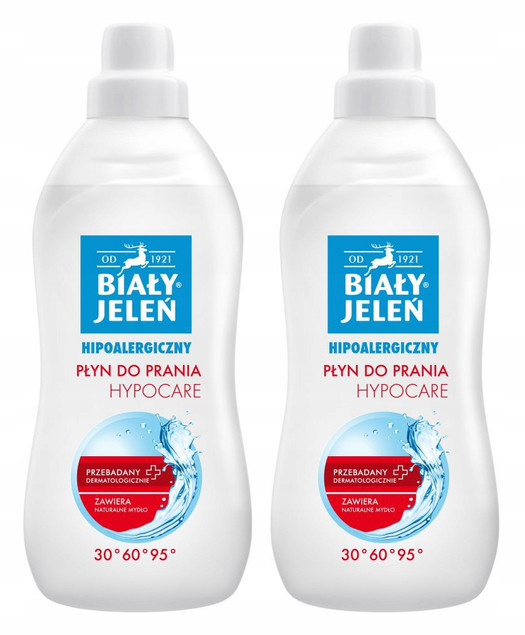 Płyn do prania HypoCare - białe i kolorowe, 2x1 L | Biały Jeleń