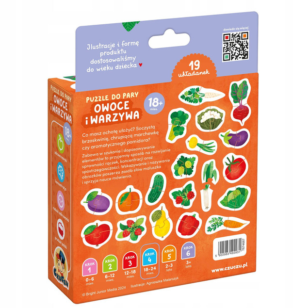 CzuCzu Puzzle do pary Owoce i warzywa 18m+