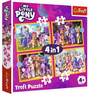 Puzzle 4w1 Układanka Kucyki PONY My Little Pony Koń Konie Koniki 4+ Trefl