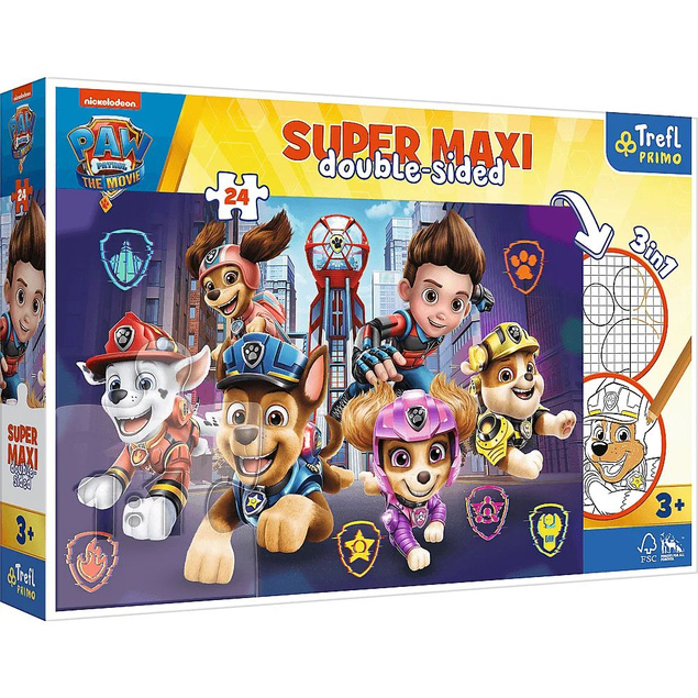 Puzzle 24 SUPER MAXI Układanka PSI PATROL Pieski Piesek Przygoda 3+ Trefl