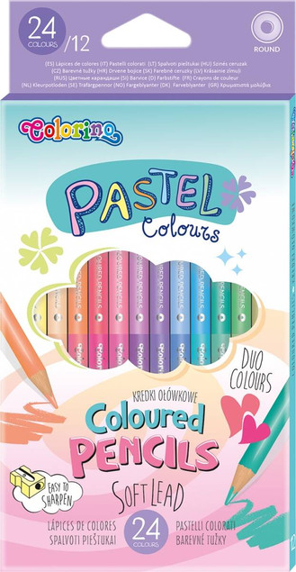 Colorino Kredki ołówkowe pastelowe 12/24 kolory