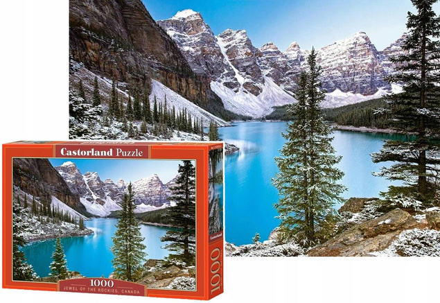 Puzzle 1000 Układanka Krajobraz JEZIORO Zima Góry Las Śnieg 9+ Castor