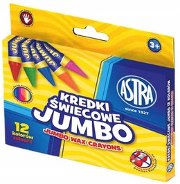 Kredki świecowe woskowe 12kol 9mm/100mm ASTRA