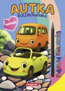 Kolorowanka AUTKA z Kredką Tęczową i Naklejkami Martel