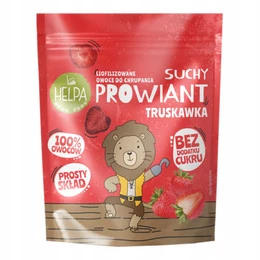 HELPA Liofilizowane Owoce TRUSKAWKA Suchy Prowiant Kawałki Bez Cukru 9g