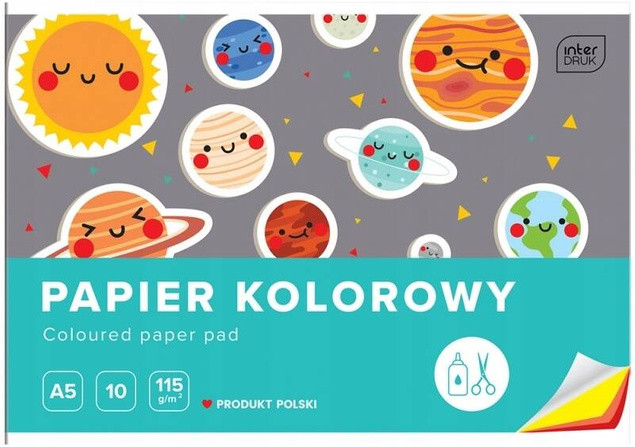 BLOK WYCINANKA INTERDRUK A5/10K PAPIER KOLOROWY