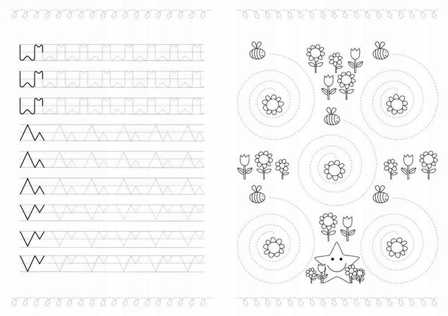 Books and Fun Ćwicz rękę Nauka kaligrafii. Wesołe szlaczki