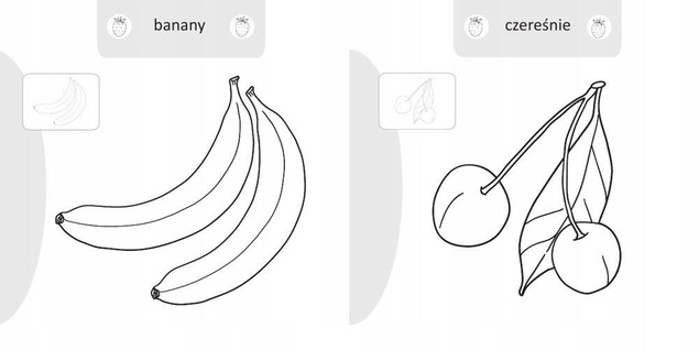 Malowanie Doklejanie Owoce 16 Naklejek 3+ Skrzat