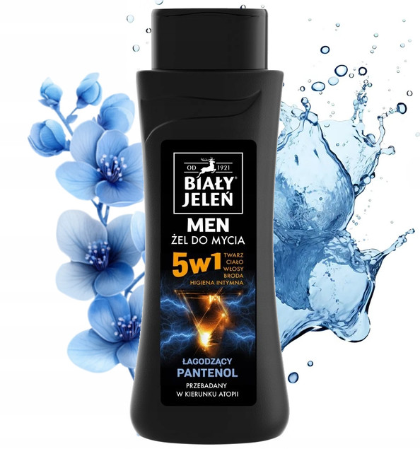 BIAŁY JELEŃ Żel Do Mycia DLA MĘŻCZYZN Pod Prysznic Łagodzący Pantenol 300ml