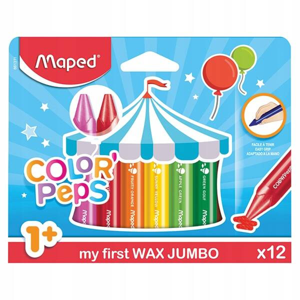Kredki Colorpeps świecowe Jumbo 12 kolorów MAPED