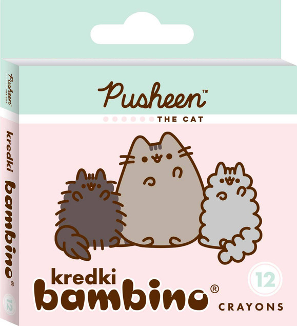 KREDKI BAMBINO INTENSYWNE 12 KOLORÓW KOTEK PUSHEEN