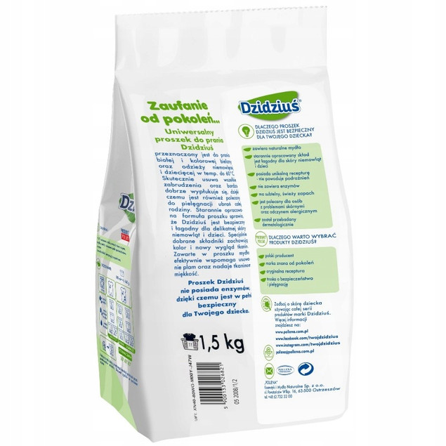 Proszek do prania, ultra delikatny, biel i kolor 2x1,5 kg | Dzidziuś