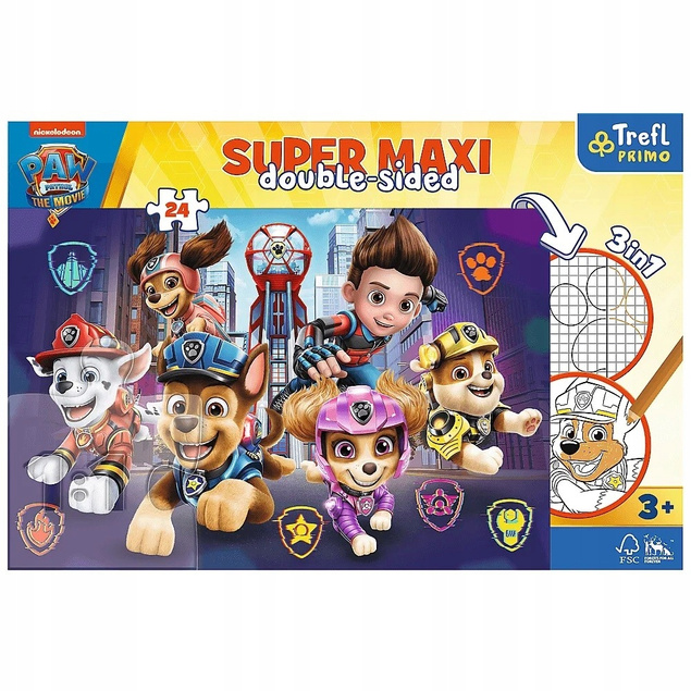 Puzzle 24 SUPER MAXI Układanka PSI PATROL Pieski Piesek Przygoda 3+ Trefl