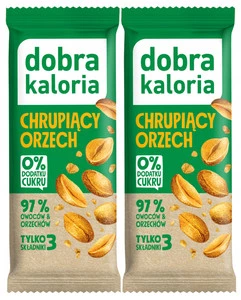 2x Fit Zdrowy Baton Chrupiący ORZECH Daktyle Bez Cukru VEGE Dobra Kaloria