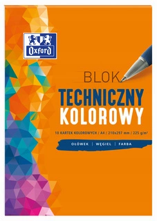 Blok Techniczny KOLOROWY Dla Dzieci Szkoła Plastyka A4/10k OXFORD