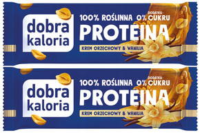 2x Naturalny Baton Proteinowy Bez Cukru ORZECH WANILIA Dobra Kaloria