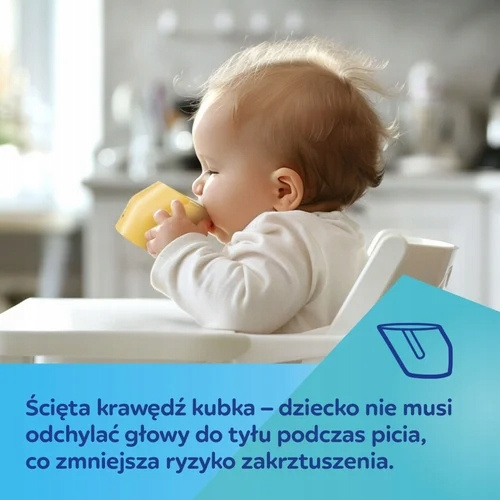 CANPOL Sprytny Otwarty KUBEK Z UCHWYTAMI Dla Dzieci DO NAUKI PICIA Żółty