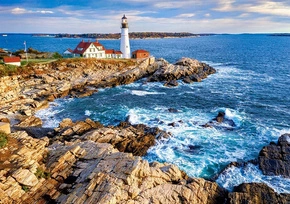 Puzzle 500 Układanka Wschód Słońca MORZE Cape Elizabeth Widok US Castorland